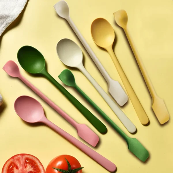 8Pcs Silicone Spoon Small Spoon Jam Spoon Heat Resistant Easy To Clean Non-stick Rice Spoons Tableware Utensil Kitchen Tools