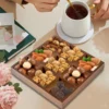 S19074964ed2845a39d29d0f36c0c0c7fP.webp Serving Tray Multifunction Bamboo Organizer Tray Food Server Divided Serving Platter for Candy Appetizers Bread Snack Hotel