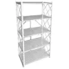 5-Tier Foldable Storage Shelf with Wheels | Metal Rack Collapsible Shelving Display | Rolling Cart for Books Kitchen Storage Shelf