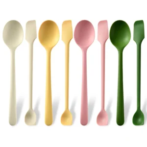 S2c80e5a4ff164d71b42e44b78354fad1J.webp 8Pcs Silicone Spoon Small Spoon Jam Spoon Heat Resistant Easy To Clean Non-stick Rice Spoons Tableware Utensil Kitchen Tools