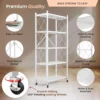 5-Tier Foldable Storage Shelf with Wheels | Metal Rack Collapsible Shelving Display | Rolling Cart for Books Kitchen Storage Shelf