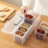 S2fa57472e6f0448ba8ed60bf82504d47C.webp 6 Compartment Sealed Spice Storage Container Reusable Moisture-proof Plastic Food Storage Box With Handle Kitchen Organizer