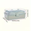 3-Layer Plastic Dividing Storage Box Craft Organizer and Storage with Adjustable Spacers Portable Handled Art Supply Organizer
