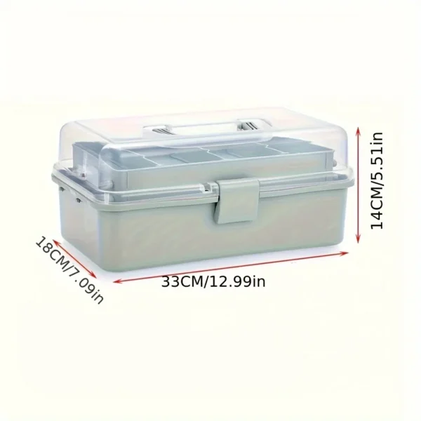 3-Layer Plastic Dividing Storage Box Craft Organizer and Storage with Adjustable Spacers Portable Handled Art Supply Organizer