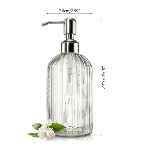 S47bd71f9263c4dd5adbc17021e3ed065S.webp Soap Dispenser Bathroom Clear Glass Empty Refill Subbottle Detergent Kitchen Hand Sanitizers Shower Gel Shampoo Bottles