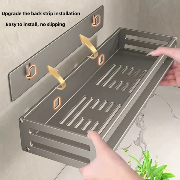S4aacca1c14ad417799b12a10d69a20daa.webp Shower Corner Shelf Without Drilling Aluminum Bathroom Shelf With Towel Bar Shampoo Holder Toilet Rack Bathroom Accessories