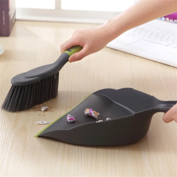 Mini Desktop Dustpan Small Broom Set Desktop Cleaning Dustpan Brush Set Pet Feces Cleaning Brush Silicone Non-Slip Handle