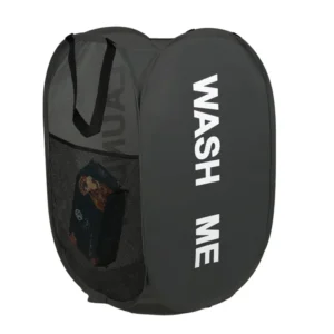 Portable Mesh Pop Up Laundry Hamper Wide Opening Breathable Collapsible Space-Saving Laundry Basket Dorm Travel Bathroom Items
