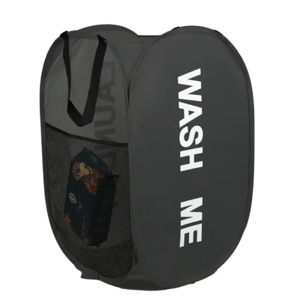 Portable Mesh Pop Up Laundry Hamper Wide Opening Breathable Collapsible Space-Saving Laundry Basket Dorm Travel Bathroom Items