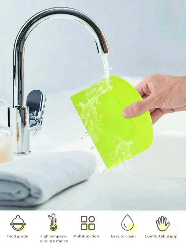 S75e80eeb8f76422e85070f1fe5fd6807P.webp 2pcs Food-safe Plastic Dough Scraper-Flexible Bench Cutter Plastic Spatula Multipurpose For Bread Dough Baking