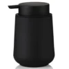 Matte Black Liquid Hand Soap Dispenser Plastic 11oz - Modern Minimalist Style for Bathroom & Kitchen Countertop Refillable