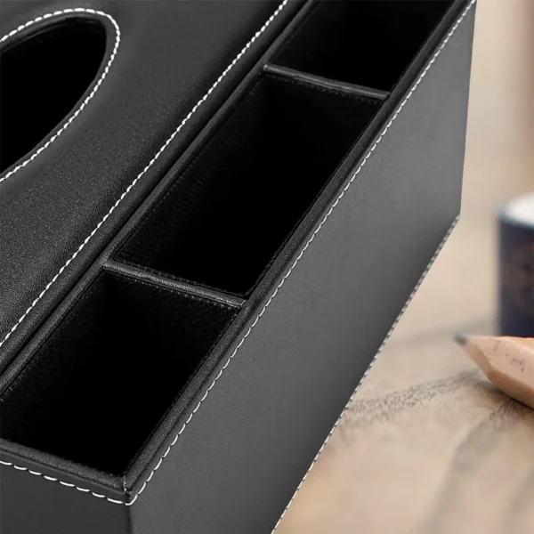 Multifunctional Tissue Box with Stationery Remote Control Box, Decorative Tissue Pen Remote Organizer