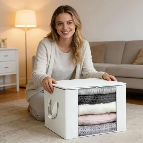 3pcs large capacity foldable fabric storage bag, foldable clothes storage bag