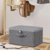 Sa6d3d48460bb4fe9941bfecaedac0a17E.webp Clothing Storage Box with Cipher Lock Travel Trunk Foldable Portable Dustproof Large Capacity Quilts Clothes Organizer Case