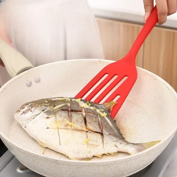 Egg Fish Frying Pan Spatula Scoop Fried Shovel Silicone Turners Cooking Utensils Kitchen Tools Cooking Accessories Gadgets - Assorted Colors