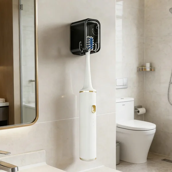 Space Saving Wall Mounted Toothbrush Holder Multifunctional Bathroom Storage Organizer - Assorted Colors