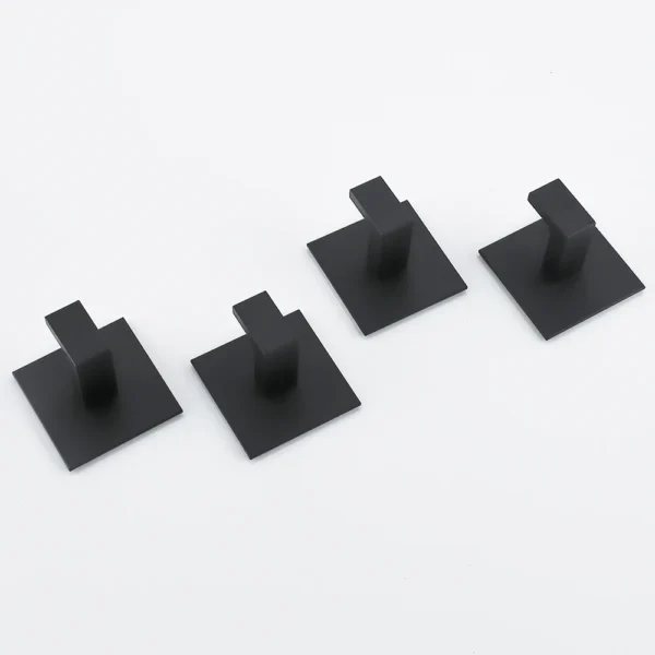 4Pcs Strong Adhesive Wall Hook Sticker Hanging Coat Rack Clothes Hanger Shower Robe Hook Kitchen Bathroom Towel hooks Black