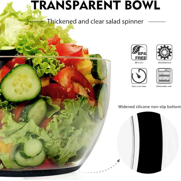 Sb8bf71b908c54e51b0b52ab7226d6fbdM.webp LMETJMA 6.3 QT Salad Spinner Large Lettuce Dryer Spinner One-handed Easy Press Large Vegetable Dryer Salad Mixer Washer JT251