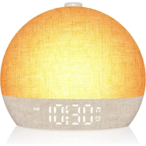 Wake Up Light Sunrise Alarm Clock Timer 30 White Noise Sound Machine Dimmable RGB Night Lights Sleep Aid Snooze Ideal for Gift