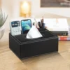 Multifunctional Tissue Box with Stationery Remote Control Box, Decorative Tissue Pen Remote Organizer