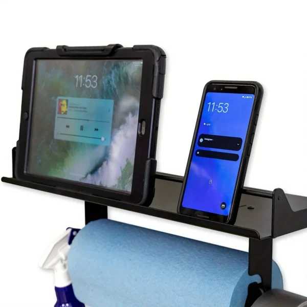 Garage Paper Towel Holder, Wall Mount Shelf, One-Hand Tear, Garage Organization and Storage Rack Holds 50 lbs