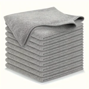 20Pcs Light Gray Microfiber Kitchen Towels, Ultra Absorbent Soft Cleaning Cloths, Stain Remover Dish Cloths Set