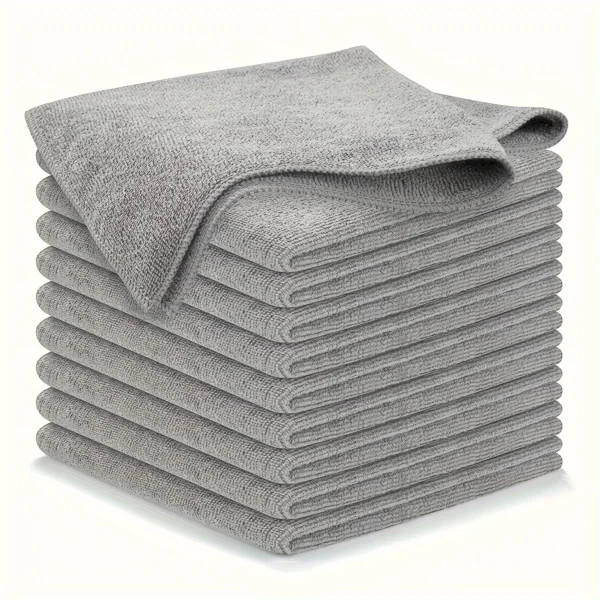 20Pcs Light Gray Microfiber Kitchen Towels, Ultra Absorbent Soft Cleaning Cloths, Stain Remover Dish Cloths Set