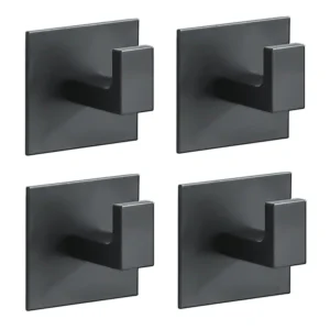 4Pcs Strong Adhesive Wall Hook Sticker Hanging Coat Rack Clothes Hanger Shower Robe Hook Kitchen Bathroom Towel hooks Black