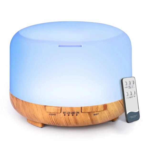 Se4fe4e1268de40cfa0cf71c89315c0a1L.webp 500ML Aroma Diffuser Wood Grain Color, 5V 2A USB Power Essential Oil Aromatherapy Diffuser with Remote Control for Home Office